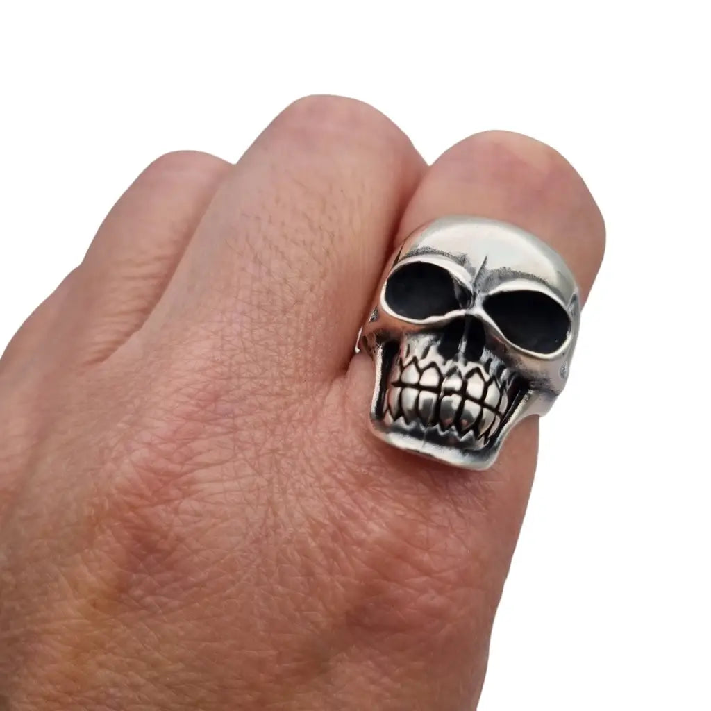 Heavy Gothic 925 Silver Skull Ring Punk Style Rock Jewelry Gifts LaBizarreSusu