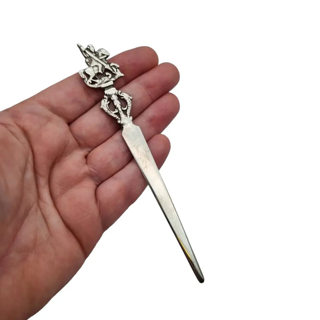 Marcapáginas plata abrecartas san jorge y el dragón sant jordi regalos