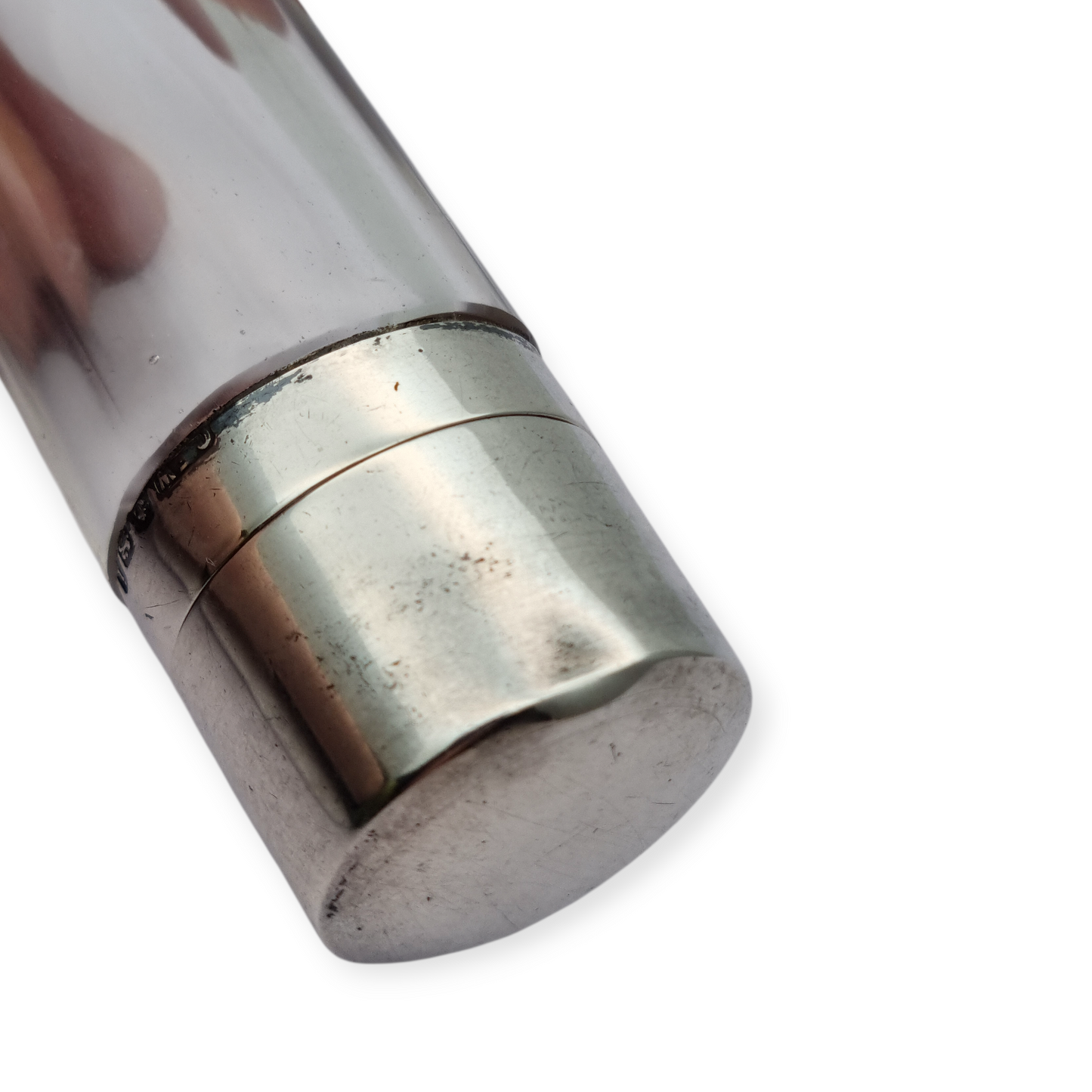 Victorian silver and glass perfume bottle, Birmingham 1908, "CEW" "CE Williams"