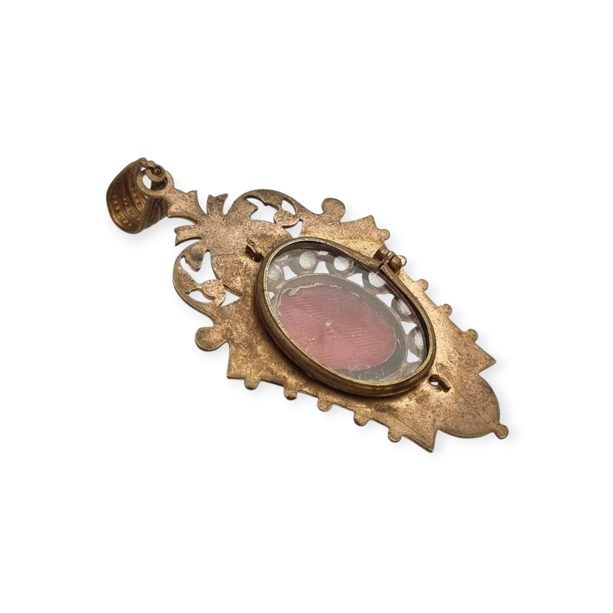 Antique Victorian mourning locket and sentimental jewelry with onyx and rhinestones, Spain, ca. 1890–1920