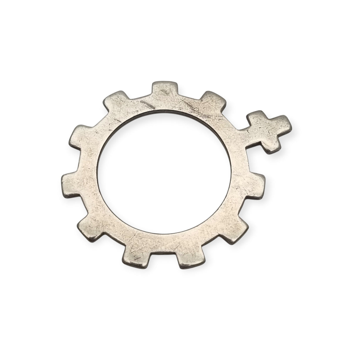 Finger rosary, silver-tone metal Fatima decade ring, circa 1950–1970