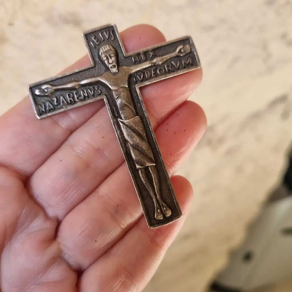 Cruz de plata. Joyería religiosa. Plata 925 collar cruz vintage Nazarenus.