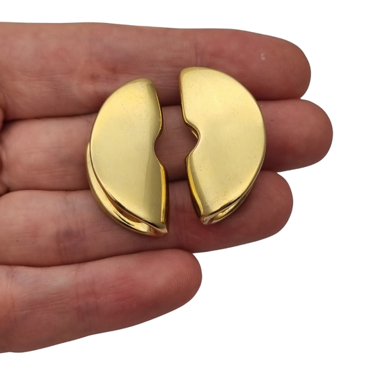 Aristocrazy 925 Silver 18K Gold Plated Earrings Minimalist Sculptural Design Vintage Contemporary
