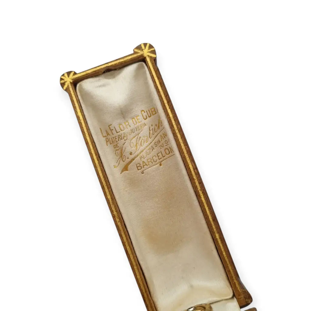 Alfiler de corbata belle Epoque en su caja original Barcelona 1900-1910.