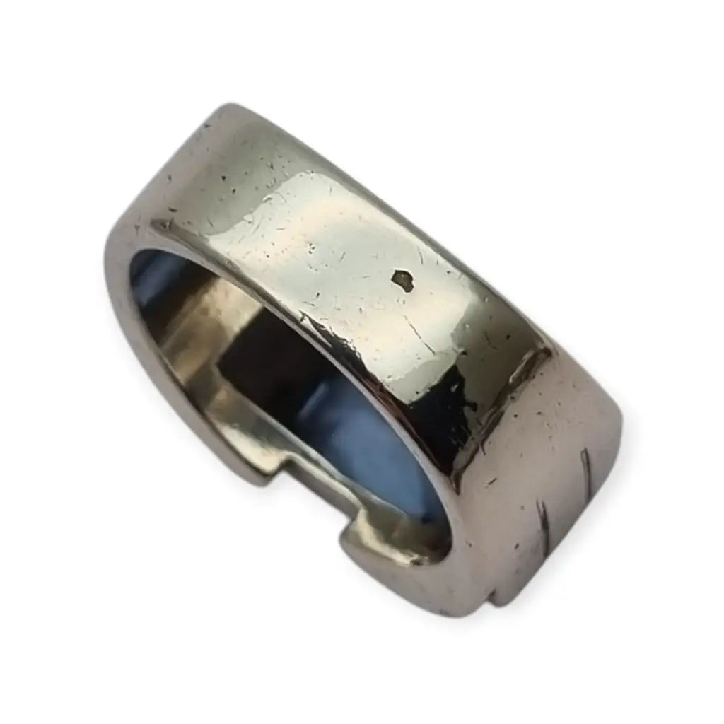 Anillo antiguo Art Déco francés de los años 40-50 en plata maciza con piedra