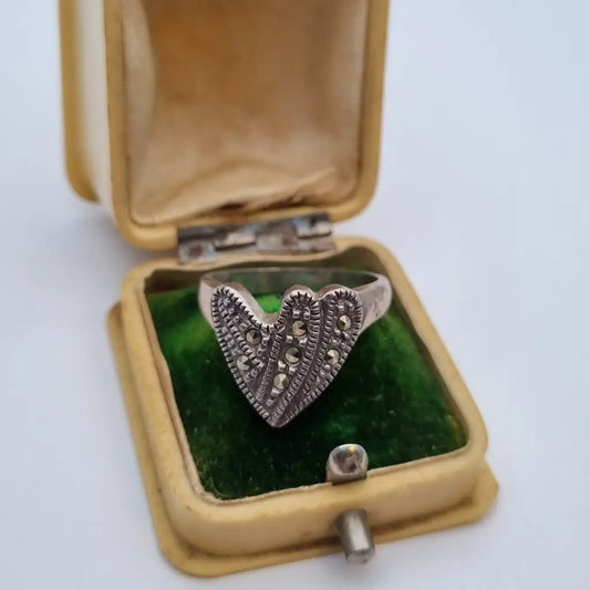 Anillo art déco de plata anillo ley marcasitas joyería