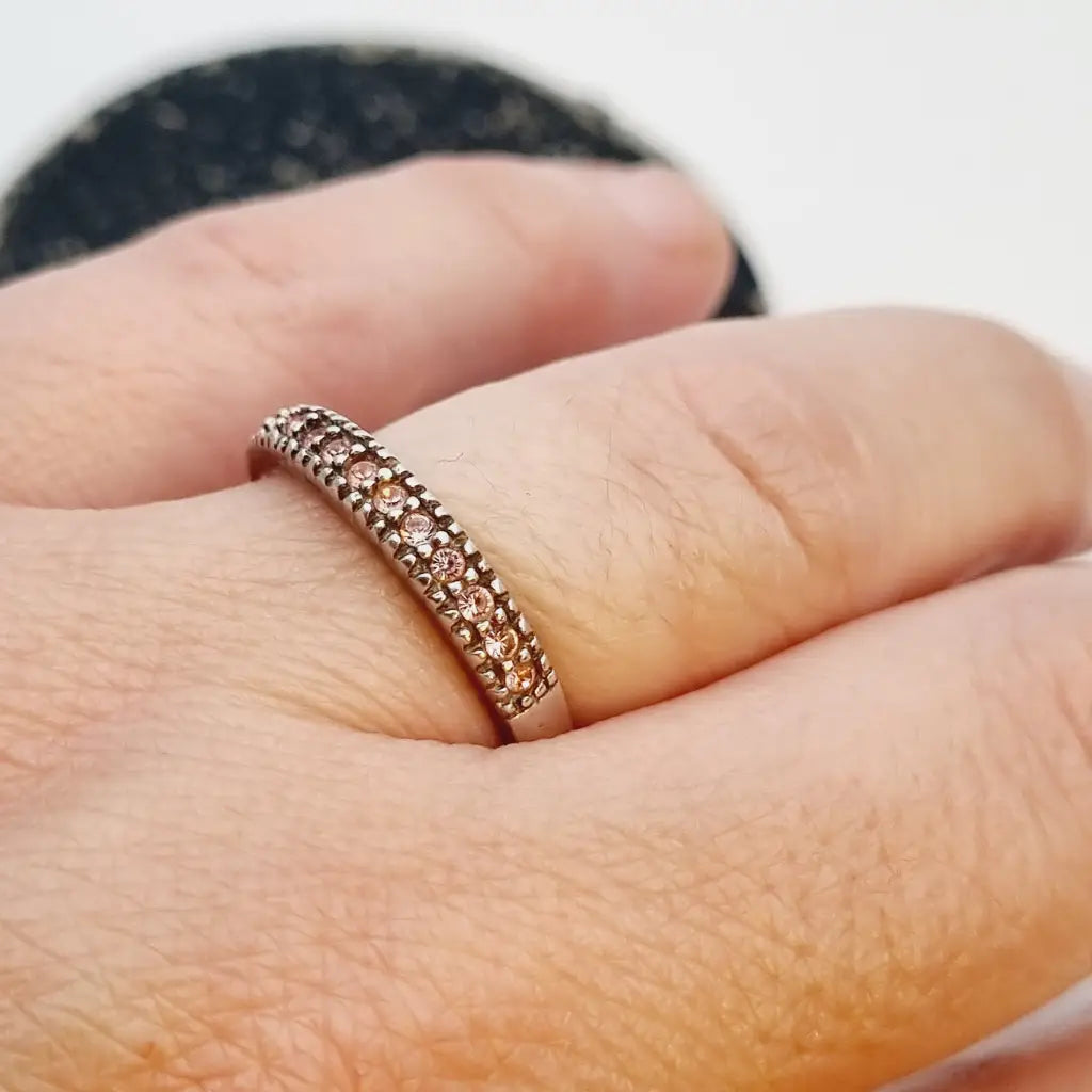 Anillo art déco vintage anillo rosa