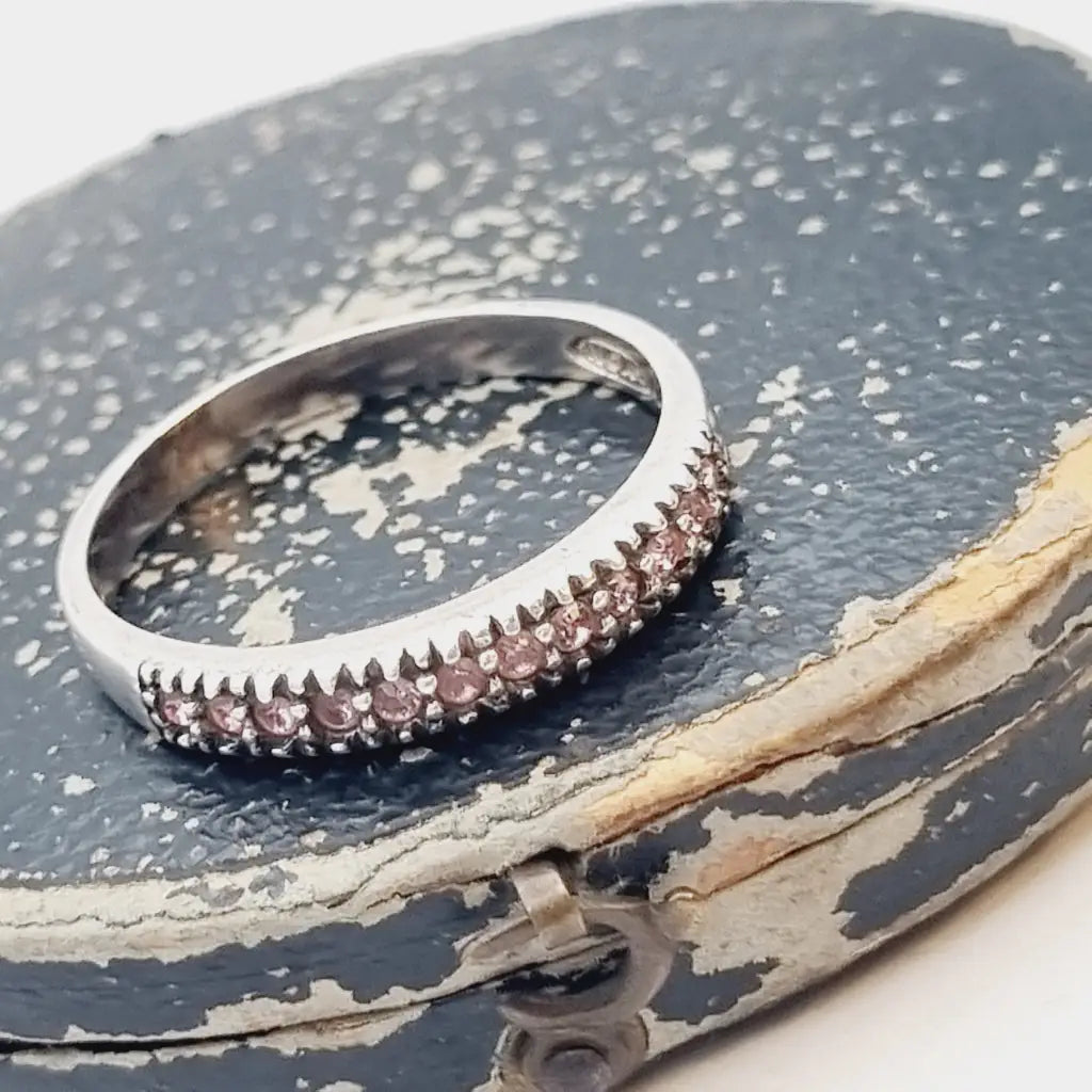 Anillo art déco vintage anillo rosa