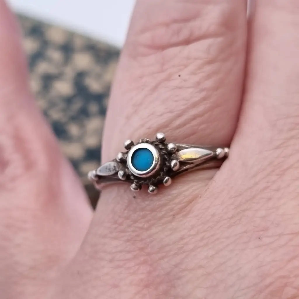 Anillo azul vintage anillo boho de mujer