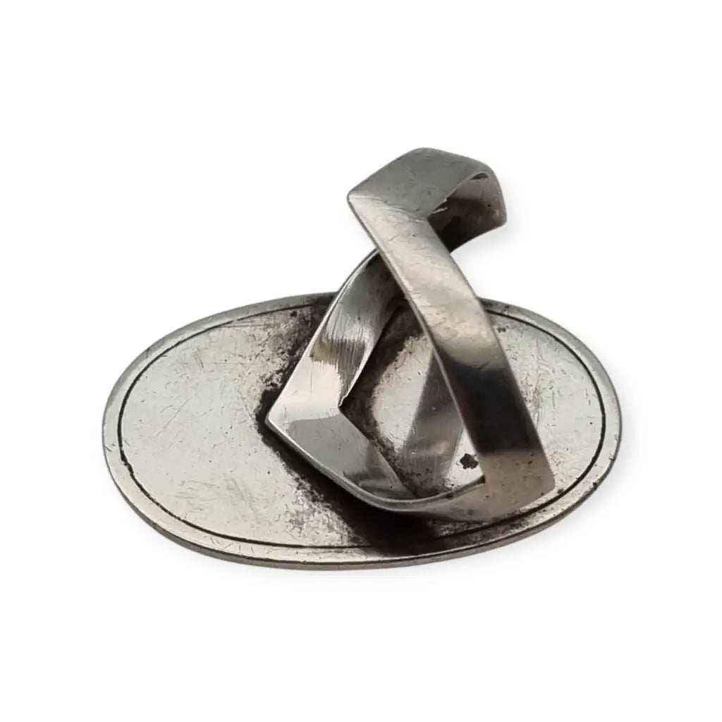 Anillo Boho vintage de plata con ágata negra ovalada bandas joyería