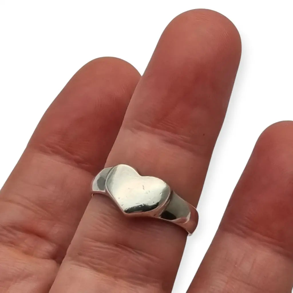 Anillo corazón en plata 925 de diseño minimalista vintage años 90 Joya