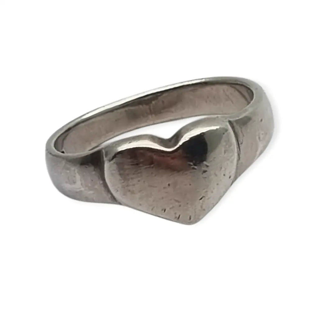 Anillo corazón en plata 925 de diseño minimalista vintage años 90 Joya