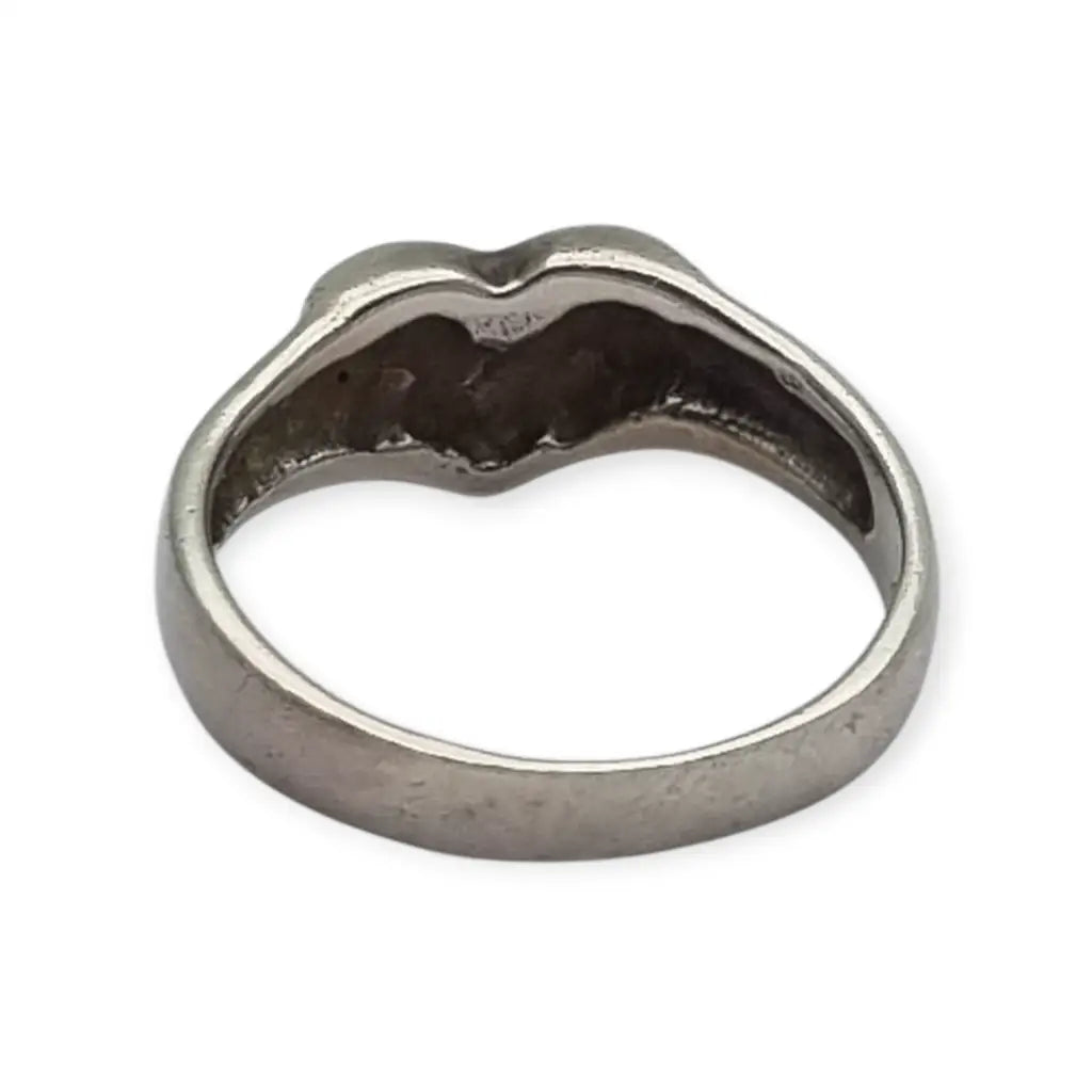 Anillo corazón en plata 925 de diseño minimalista vintage años 90 Joya
