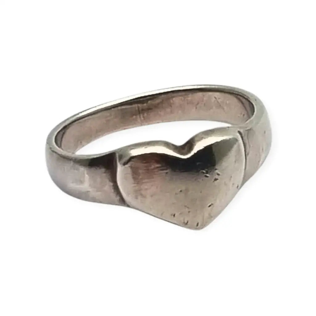 Anillo corazón en plata 925 de diseño minimalista vintage años 90 Joya
