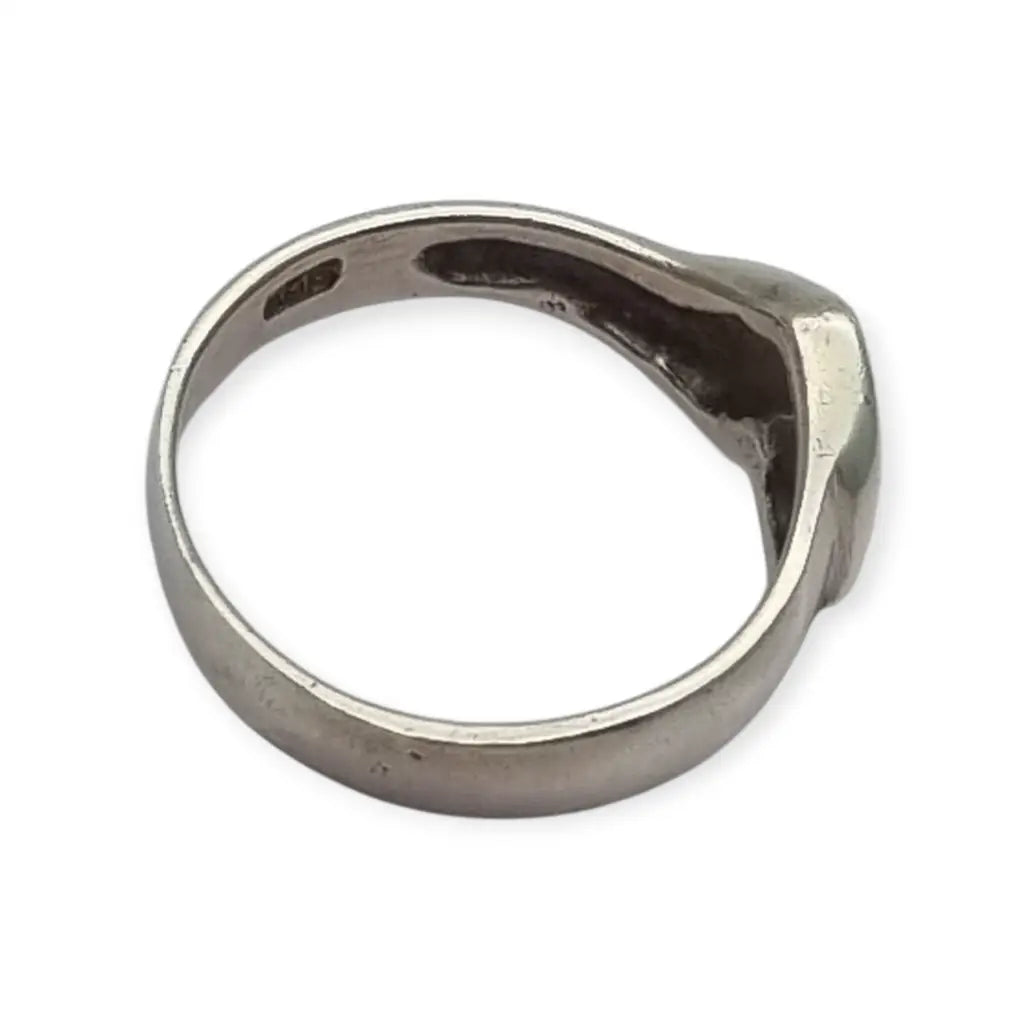 Anillo corazón en plata 925 de diseño minimalista vintage años 90 Joya