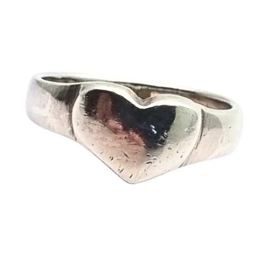 Anillo corazón en plata 925 de diseño minimalista vintage años 90 Joya