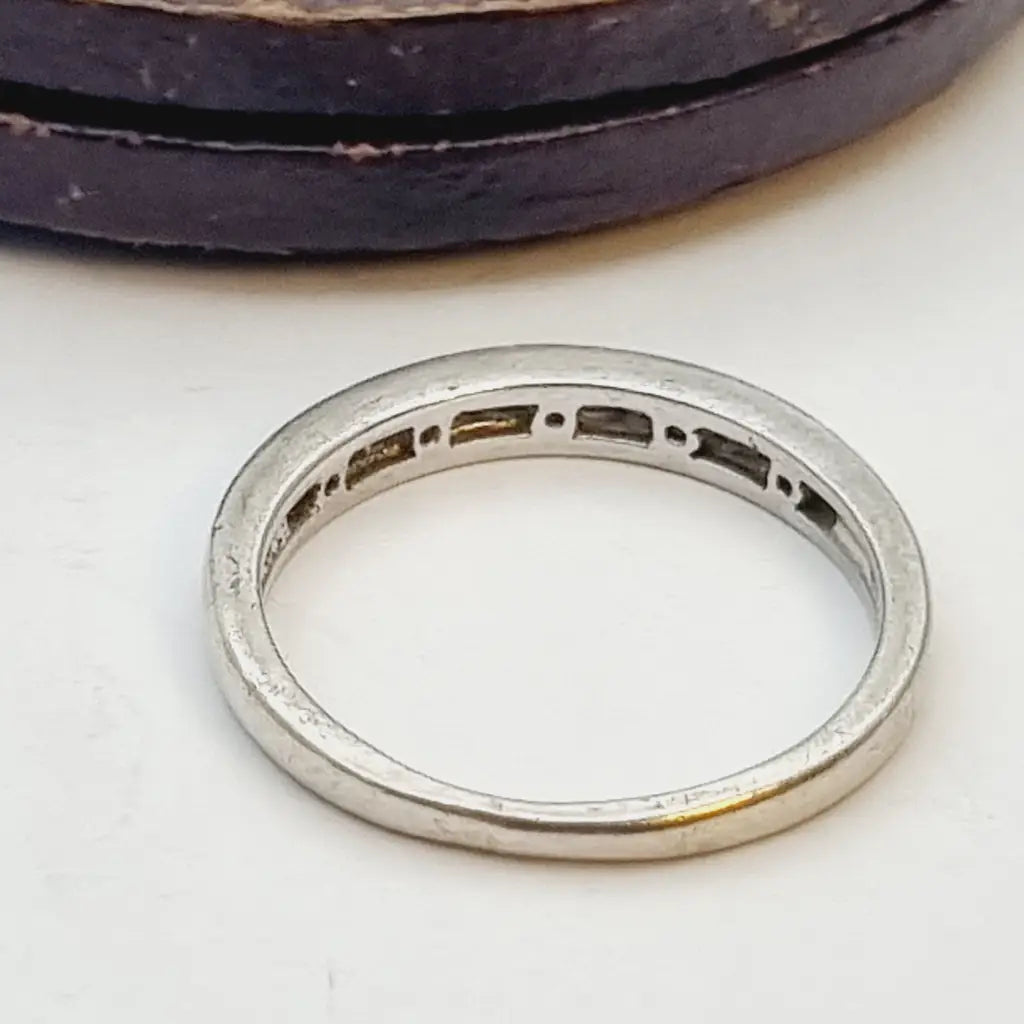 Anillo de eternidad vintage anillo art déco blanco