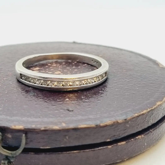 Anillo de eternidad vintage anillo art déco blanco