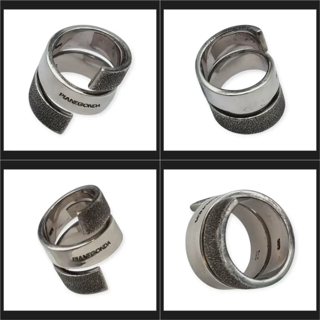 Anillo de plata 925 Pianegonda joyería italiana estilo vanguardista