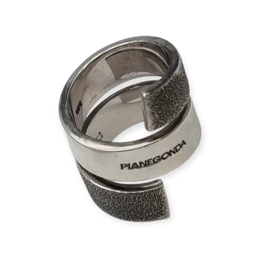 Anillo de plata 925 Pianegonda joyería italiana estilo vanguardista