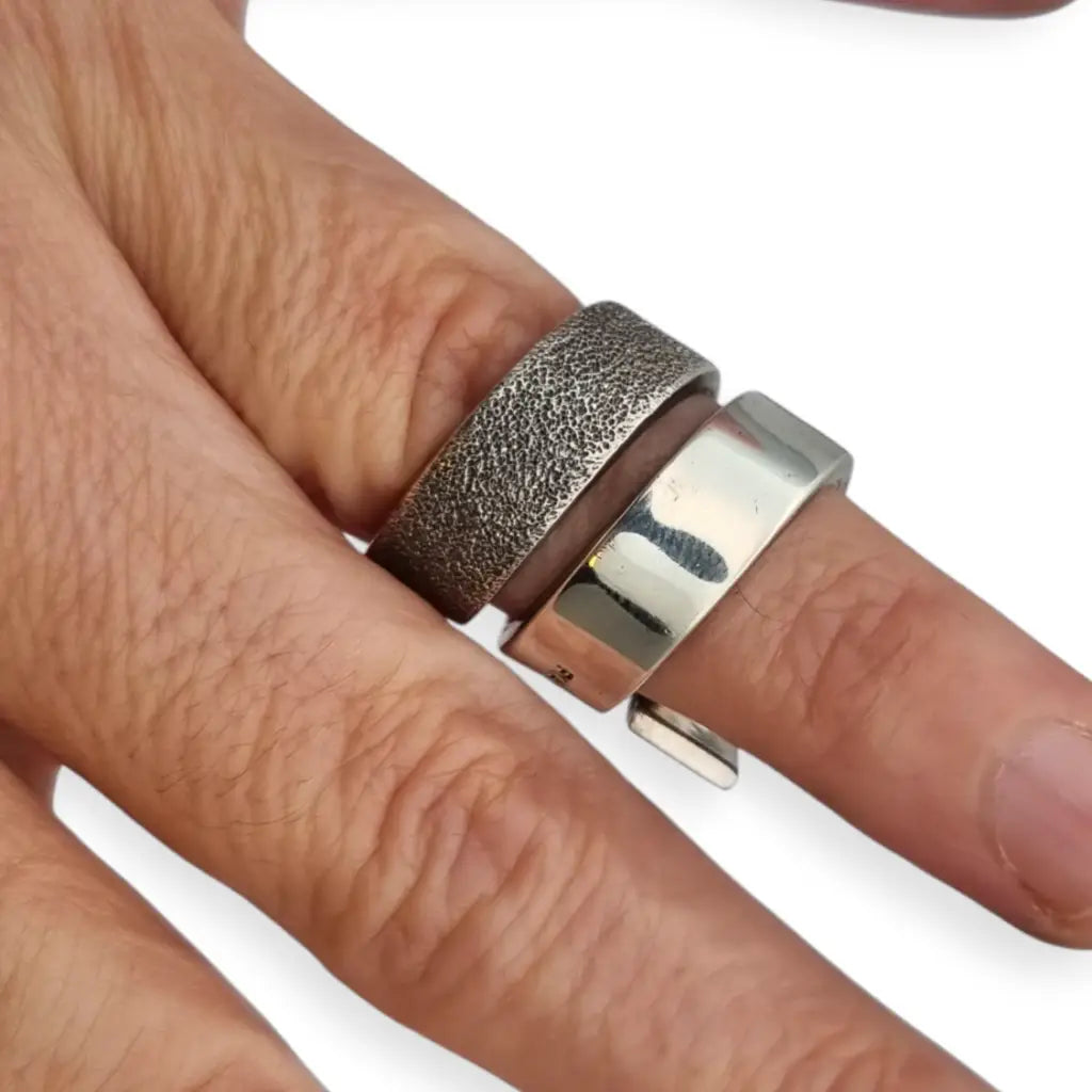 Anillo de plata 925 Pianegonda joyería italiana estilo vanguardista