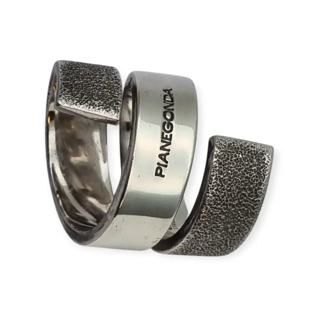 Anillo de plata 925 Pianegonda joyería italiana estilo vanguardista