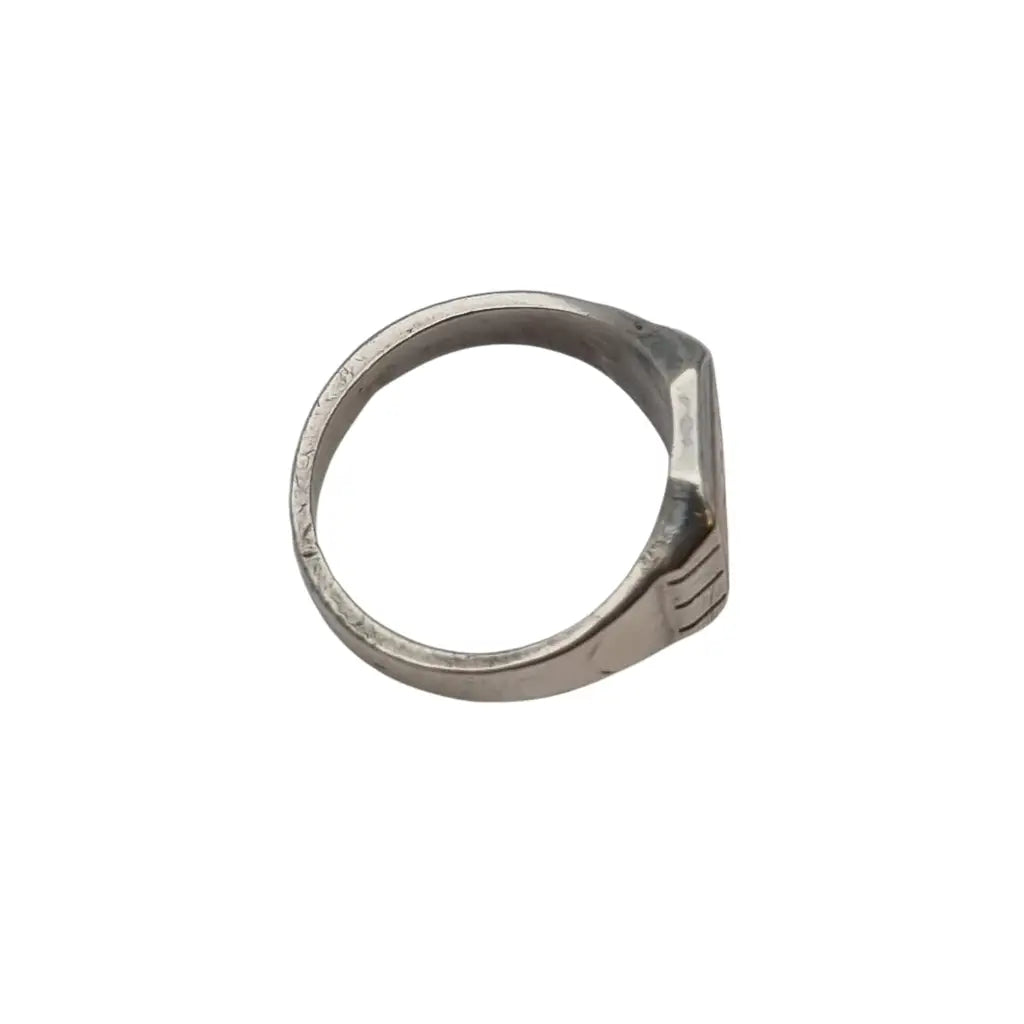 Anillo sello Art Decó en metal mixto con monograma LG grabado – diseño