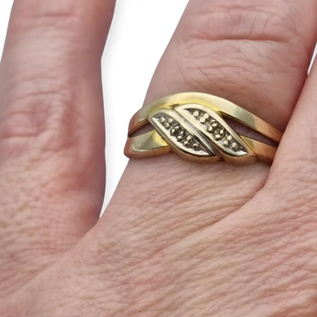 Anillo de oro mujer 8k joyería vintage regalos para ella 333 Circa 1950.