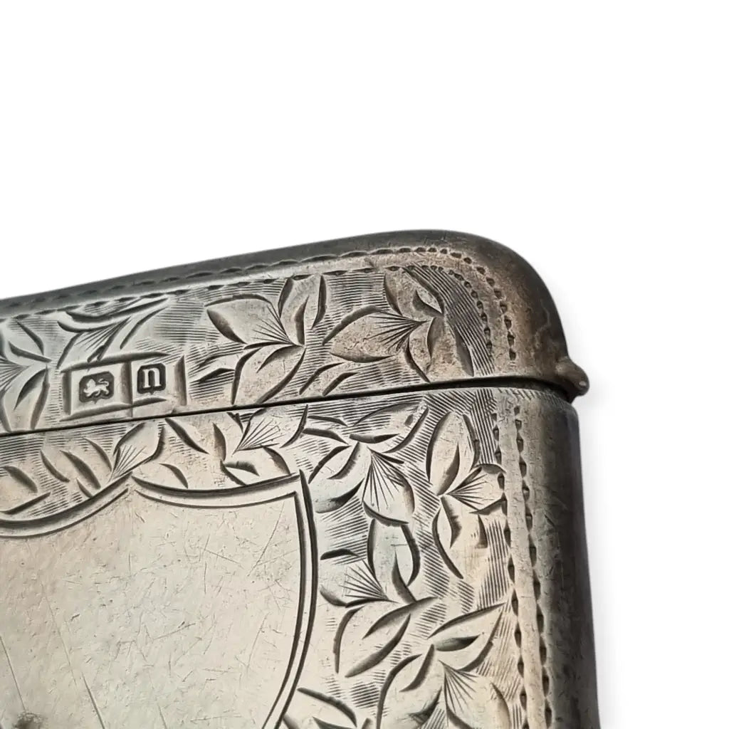 Antigua caja de cerillas en plata grabada Platero T. Heatley Birmingham 1912.