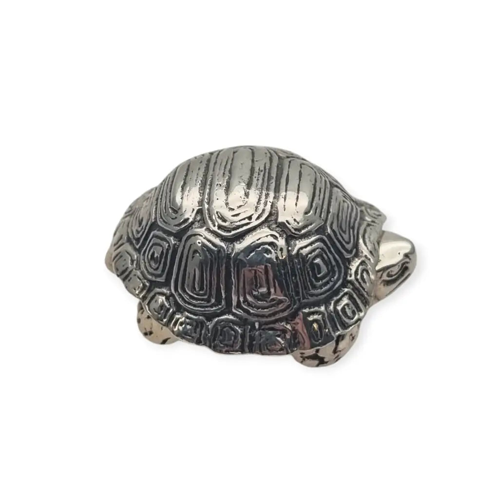 Antigua caja tortuga de plata esterlina miniauras colección Siglo XX.