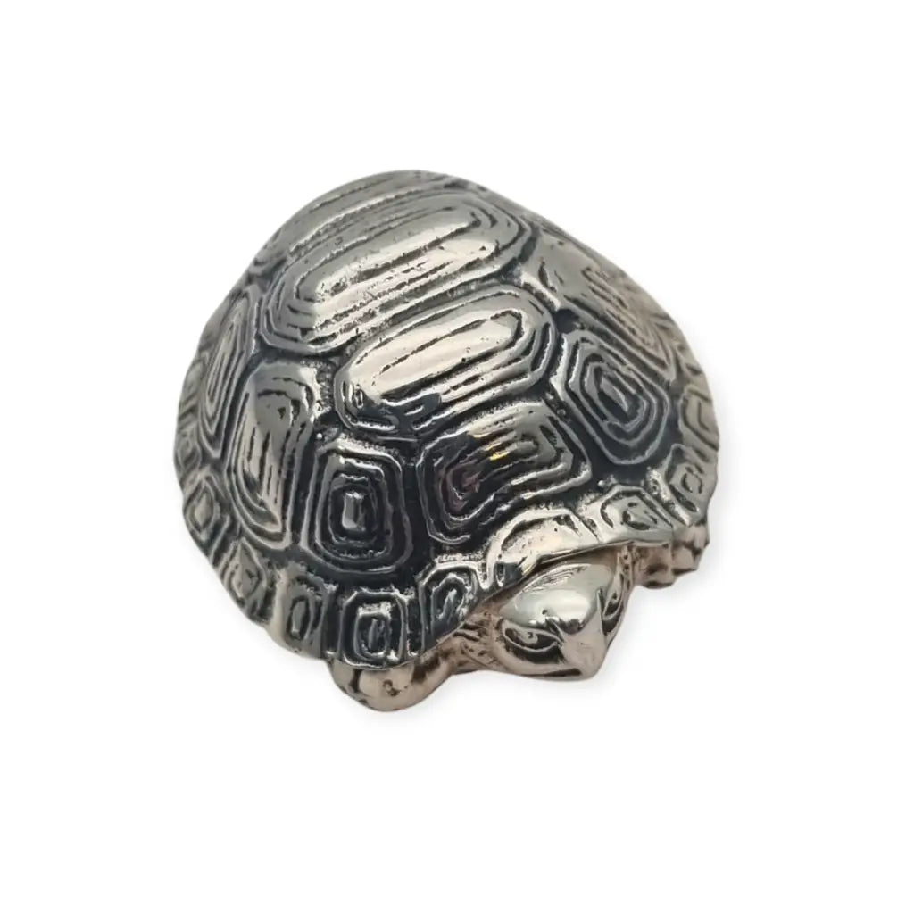 Antigua caja tortuga de plata esterlina miniauras colección Siglo XX.