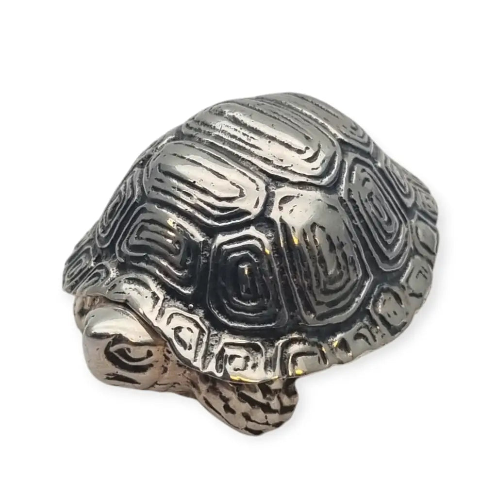 Antigua caja tortuga de plata esterlina miniauras colección Siglo XX.