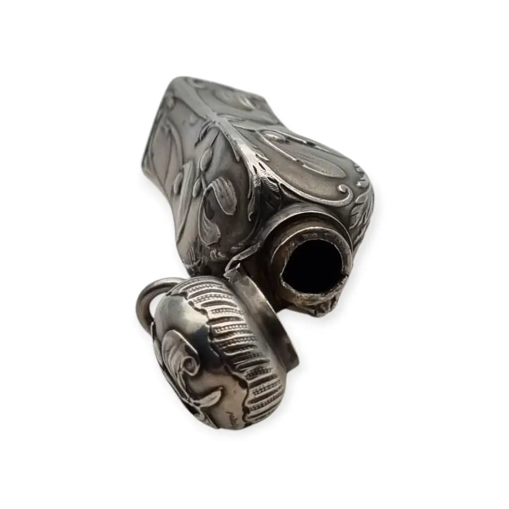 Antiguo perfumero de plata Art Nouveau Francia circa 1900 para coleccionistas.