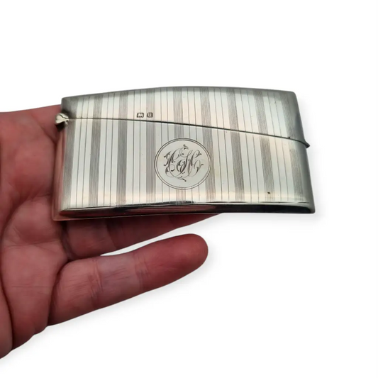 Antiguo tarjetero Art Déco en plata inglesa W.H.S William Henry Sparrow 1919