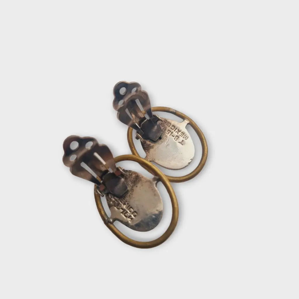 Aretes de plata mexicana 925 aretes clip ovalado TB 154 combinados