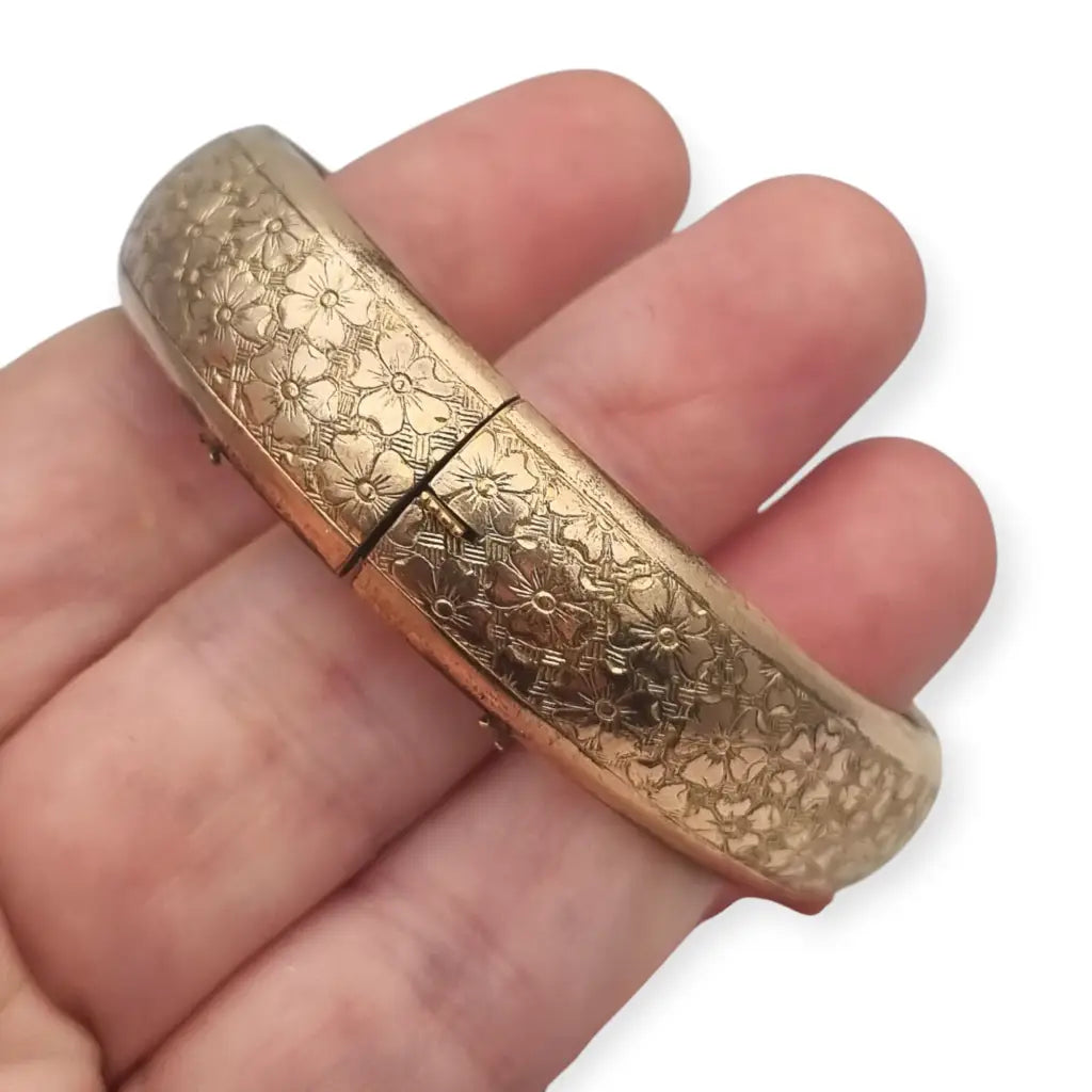 Brazalete floral Art Nouveau dorado de Kollmar & Jourdan Alemania década