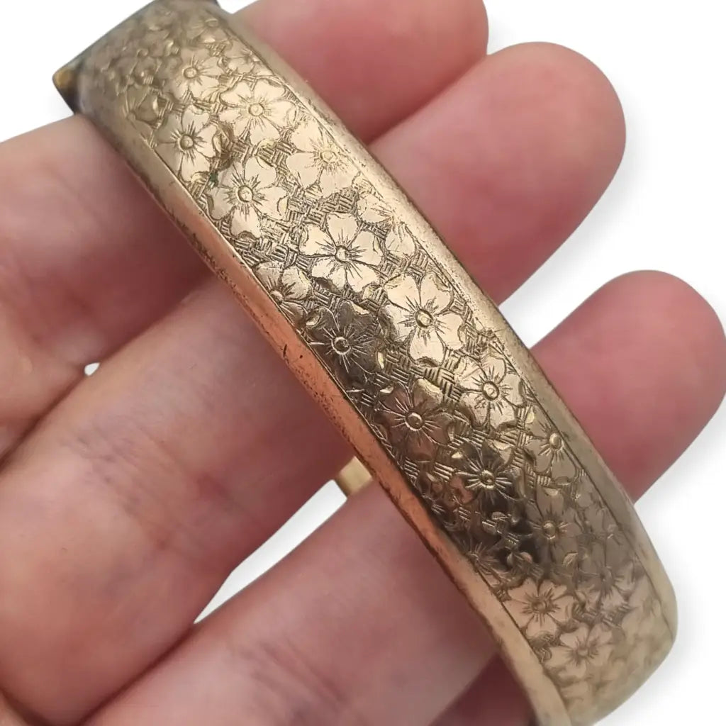 Brazalete floral Art Nouveau dorado de Kollmar & Jourdan Alemania década