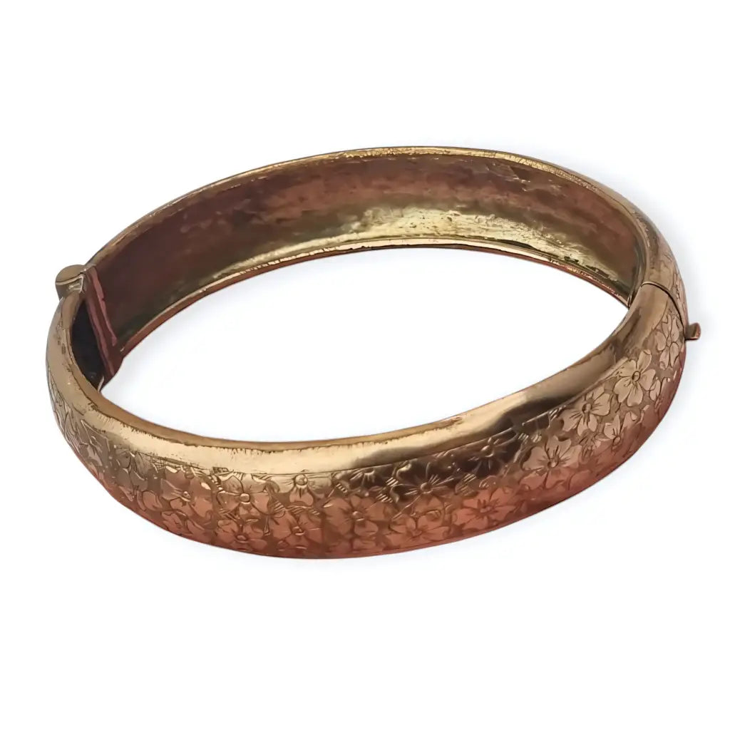 Brazalete floral Art Nouveau dorado de Kollmar & Jourdan Alemania década
