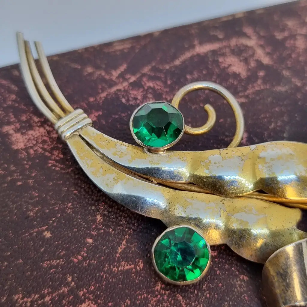 Broche vintage de plata broche flor diseño original. Años 80. Pin.