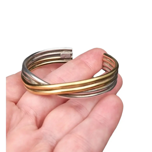 Pulsera puig doria de ley Plata modernista oro Joyas