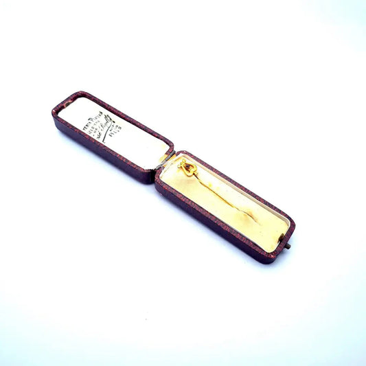 Pin de palo arpa vintage pasador oro tapa metal dorado