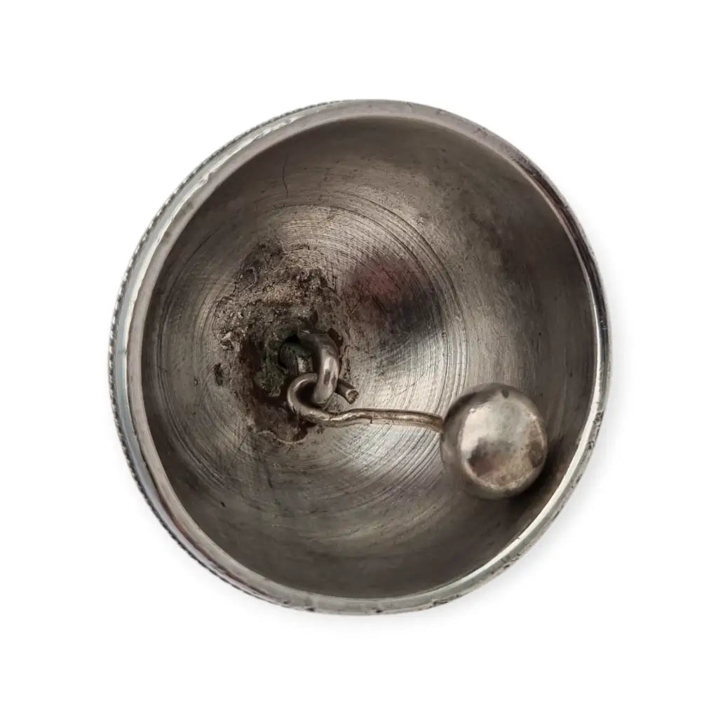 Campanilla de plata maciza con cabezas carnero circa 1950-60 diseño
