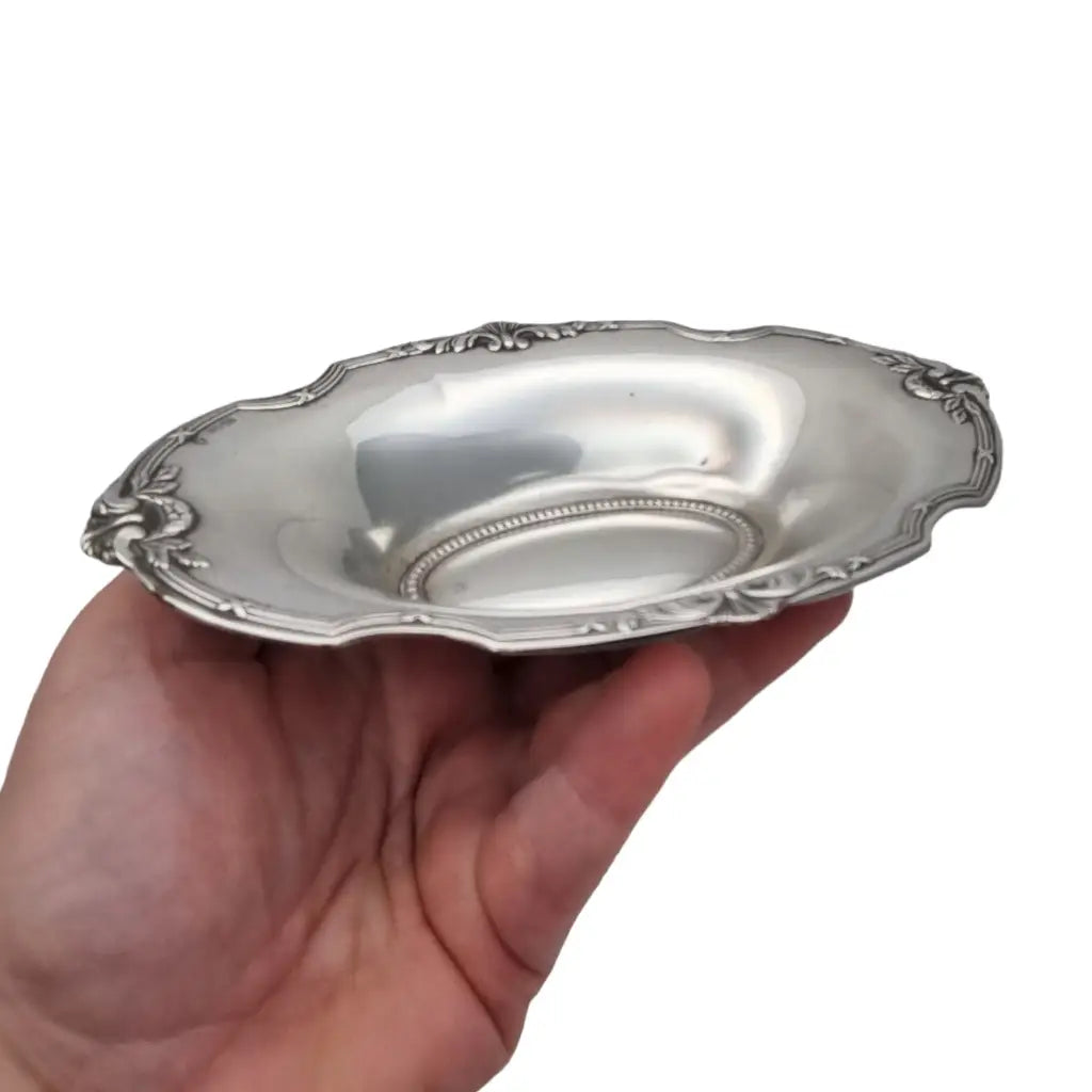 Bandeja pequeña para servir en plata de ley vajilla ovalada regalos.
