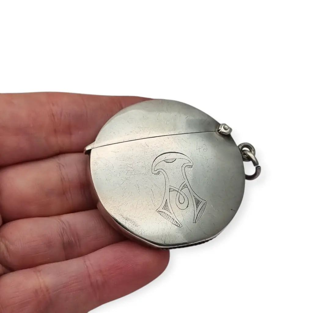 Cerillera colgante antigua en plata 925 A&J Zimmerman Ltd Birmingham 1909 Art