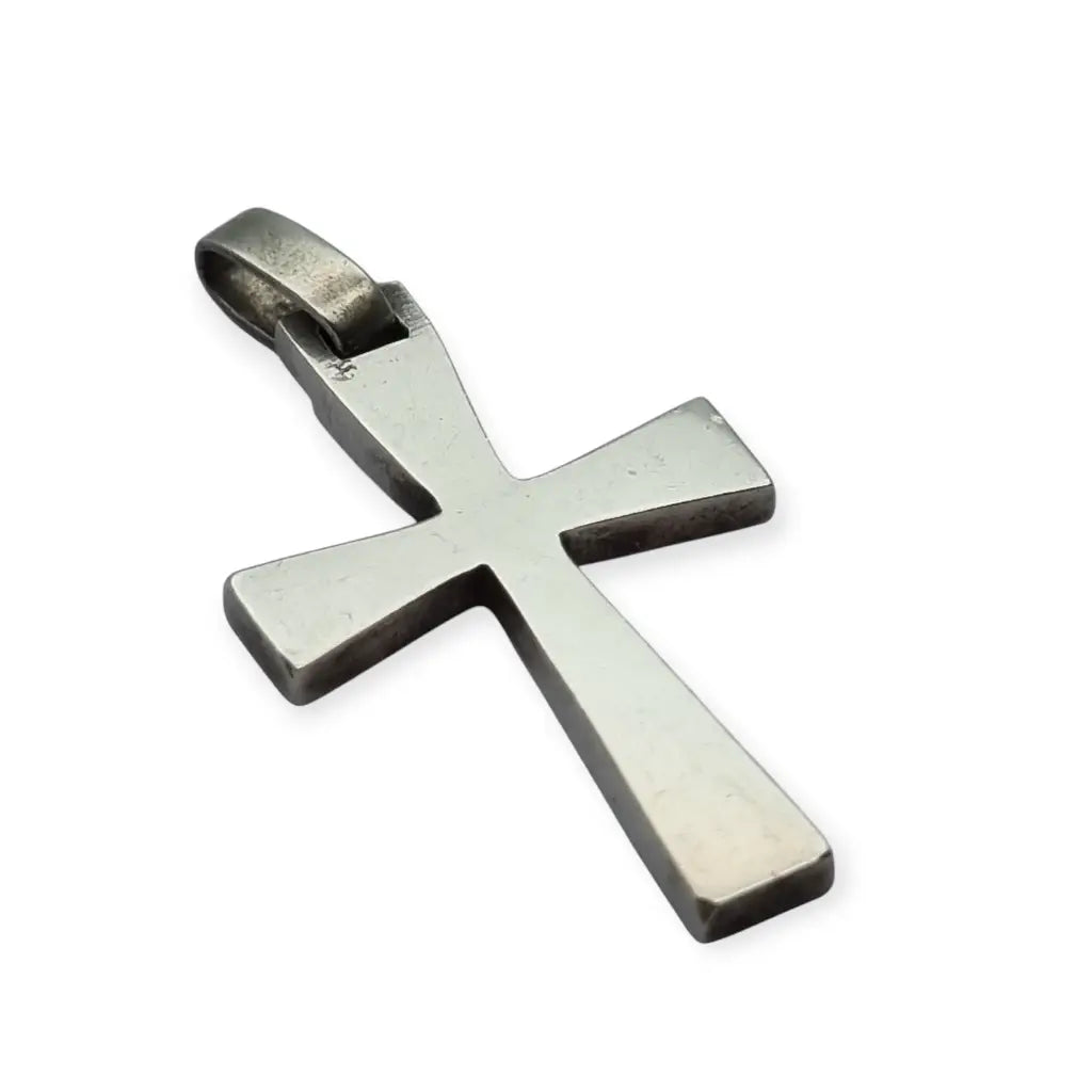 Colgante de Cruz Plata con Esmalte Diseño Vintage los años 70.