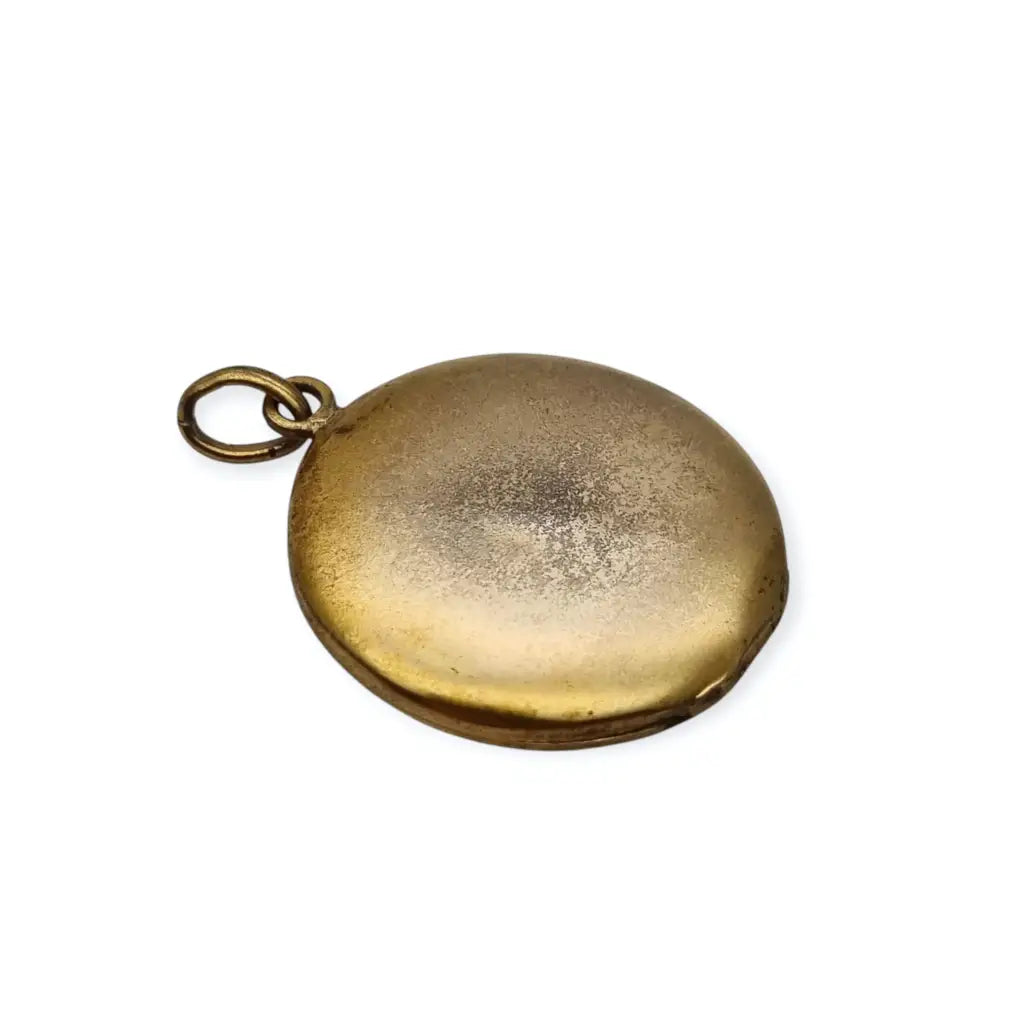 Colgante guardapelo redondo dorado Belle Epoque 1900. - LaBizarreSusu