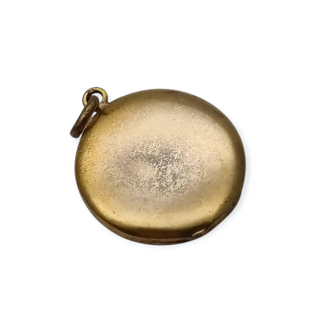 Colgante guardapelo redondo dorado Belle Epoque 1900. - LaBizarreSusu