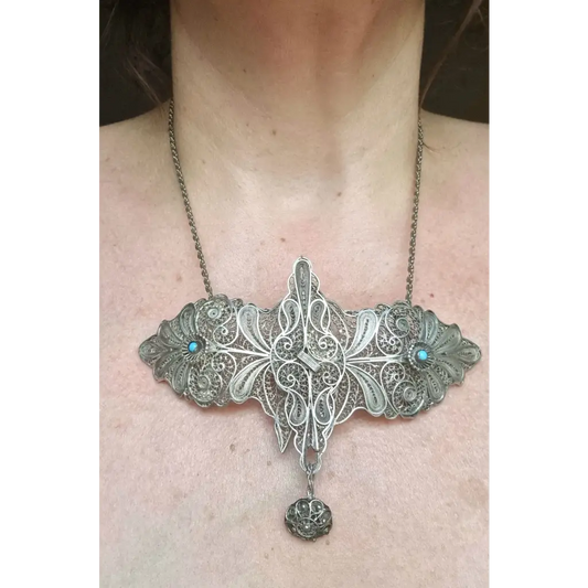 Collar filigrana plata collar hebilla gargantilla victoriana