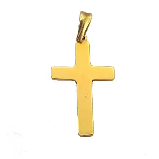 Colgante cruz religiosa oro 18k crucifijo esmaltado regalos para mujeres.
