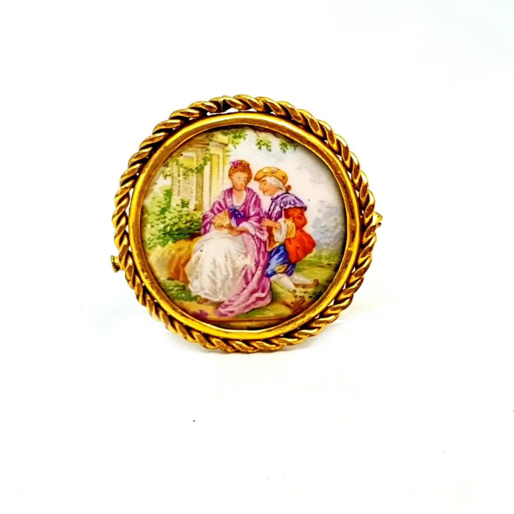 Rare Broche ancienne Limoges French Antique - FR